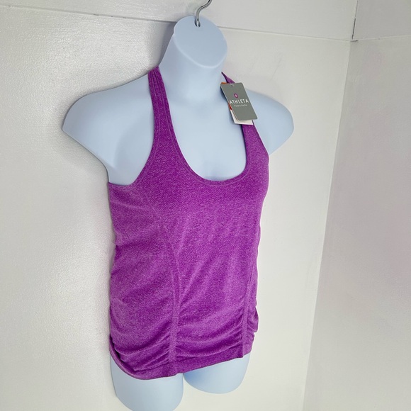 Athleta NWT Fast Track Tank Top Size Large Racerback Raspberry Athlesiure $44 - Picture 3 of 12